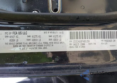 2015 Chrysler 300 300S z USA, uszkodzony, nr VIN 2C3CCAGG9FH831258